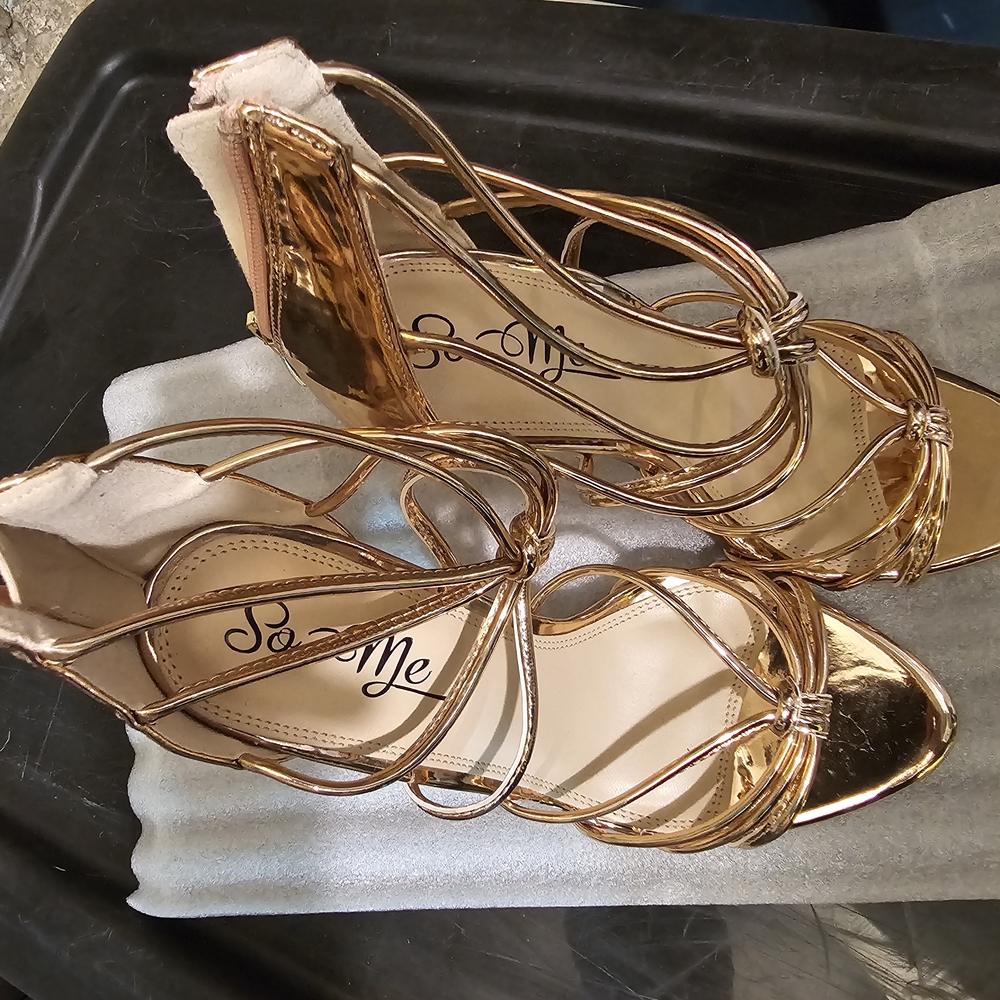 So Me Rose Gold Strappy Heels for Special Occasions
